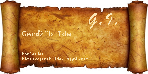 Geréb Ida névjegykártya